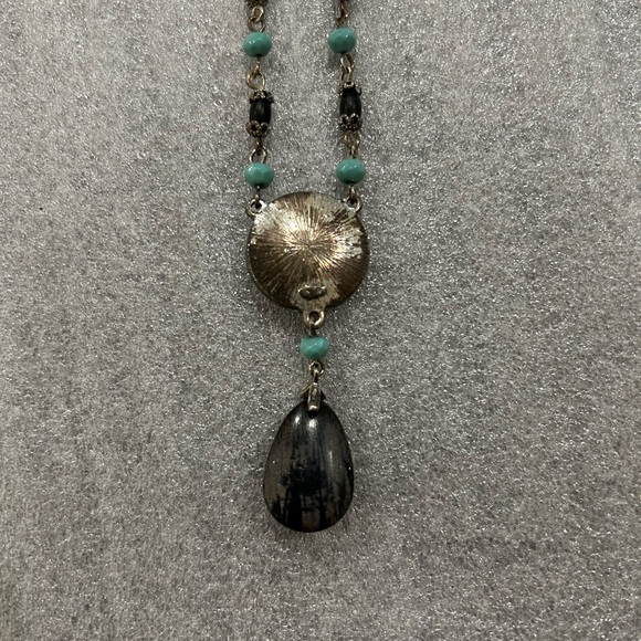 Vintage Avon Pendant Necklace with Turquoise and Black Accents - Picture 4 of 5